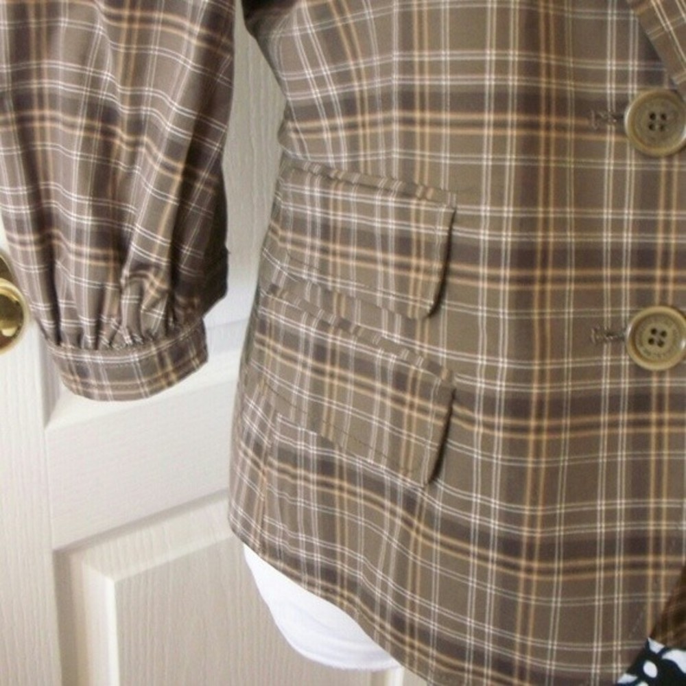 BCBGMAXAZRIA PLAID BLAZER TAILORED COTTONS 3/4 SLEEVE BLAZER WOMENS SIZE 10 - Picture 3 of 10